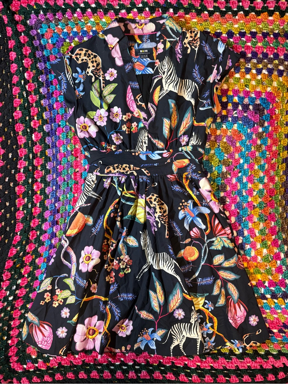 Maeve Floral & Zebra Print Dress